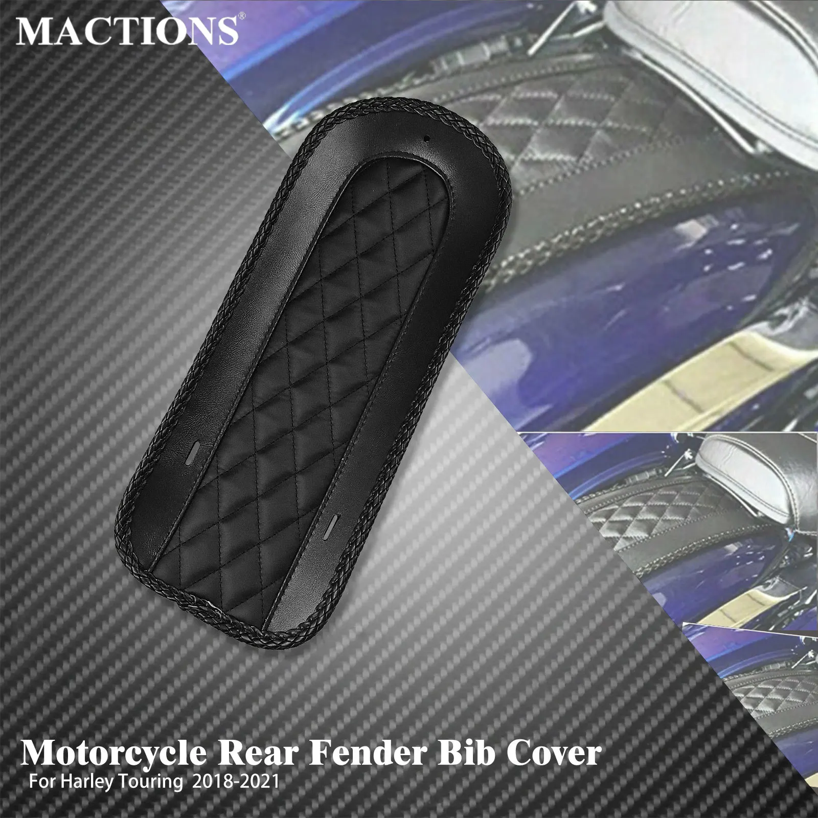 

Motorcycle Solo Seat Pad Rear Fender Bib Cover For Harley Touring Road King FLHR Street Electra Glide FLHT FLHTK 08-23 Leather