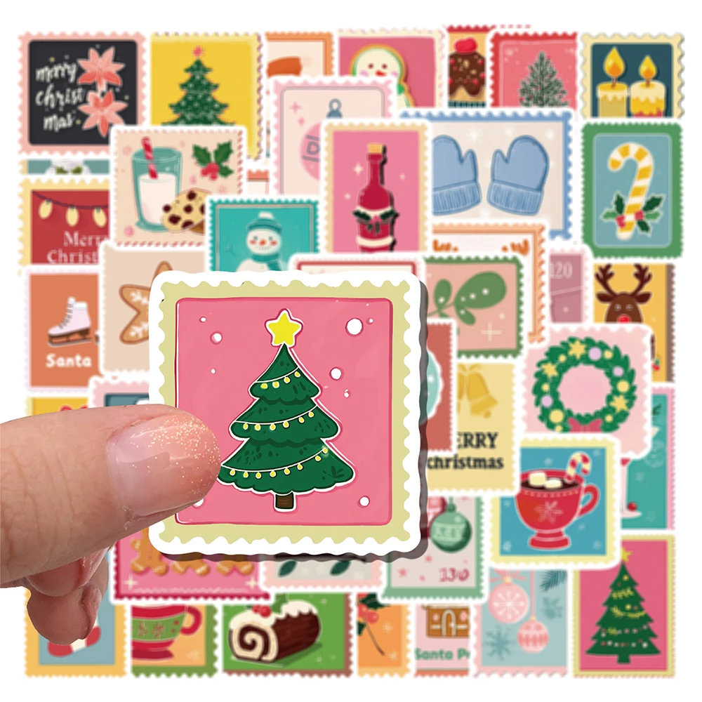 

10/30/50pcs Cute Cartoon Christmas Stamp Stickers Funny Decals for Skateboard Phone Notebook Guitar DIY Waterproof Sticker Decor