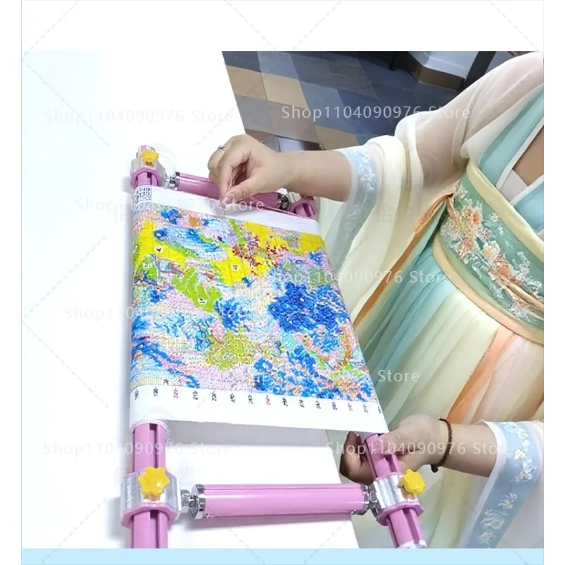 Colorful Four-Slot Sliding Rod M Stretch Cross-Stitch Special Triangle Press Cloth Rod Adjustable Thickened Aluminum Alloy