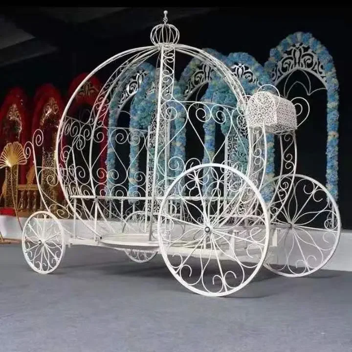 Wrought iron props pumpkin cart large wrought iron props ornament outdoor decoration