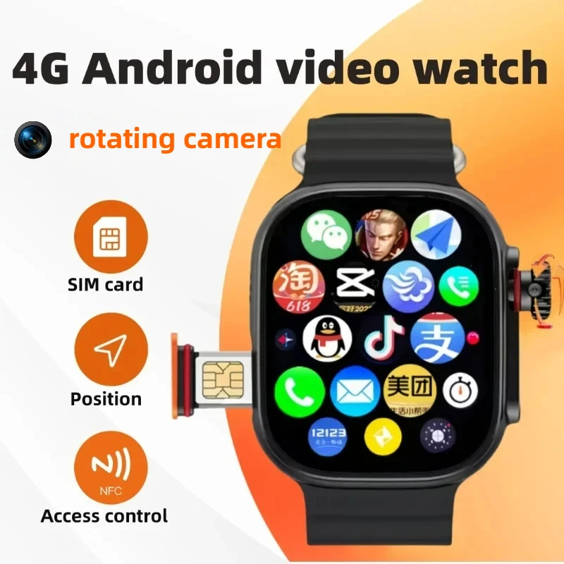 

Сетевые умные часы 4G, Bluetooth, SIM-карта, вращающаяся камера, GPS-позиционирование, Google Play, мониторинг здоровья, умные часы для мужчин и женщин