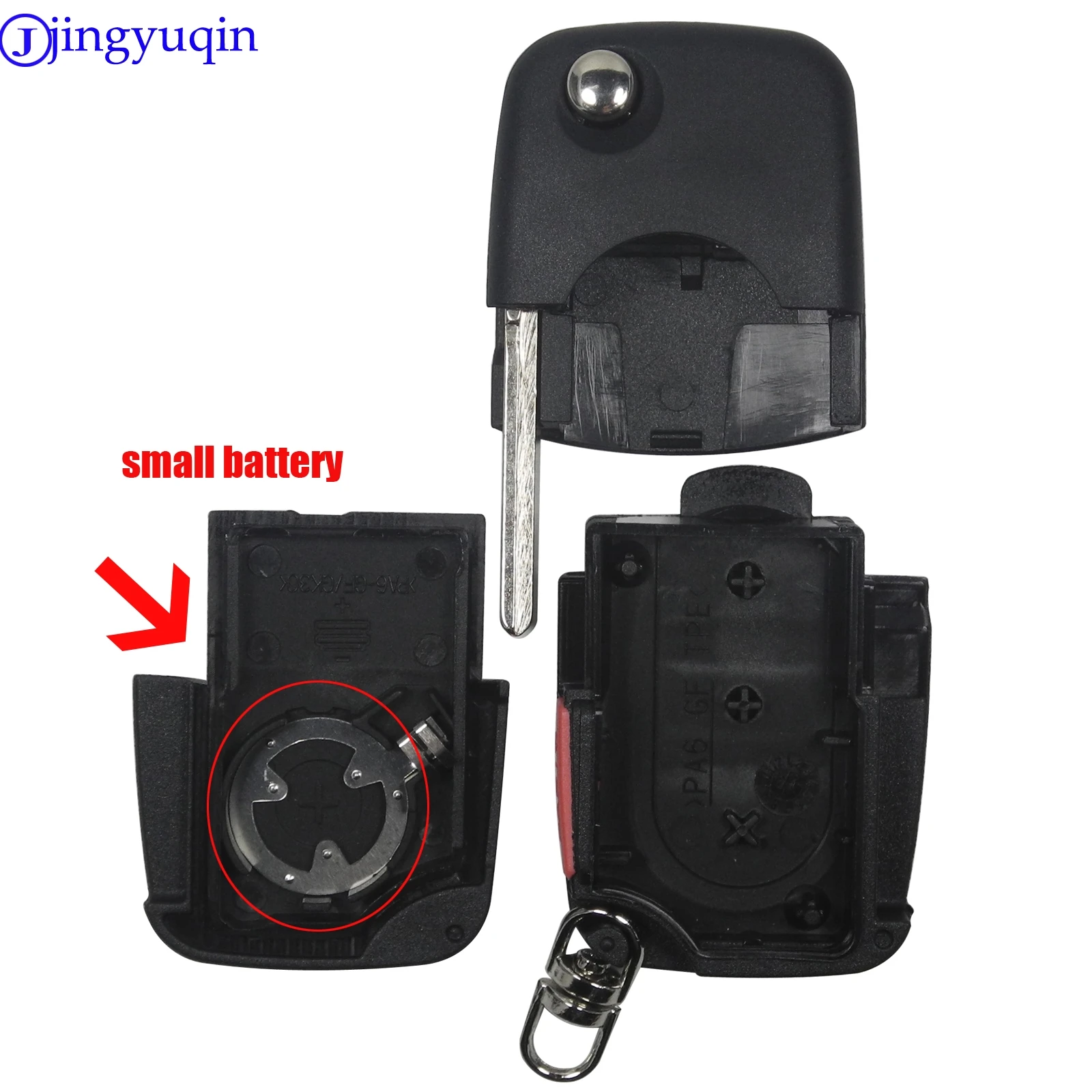 jingyuqin Remote 2/4 button Folding Car Key Shell Case For Volkswagen Vw Jetta Golf Passat Beetle Skoda Seat Polo B5