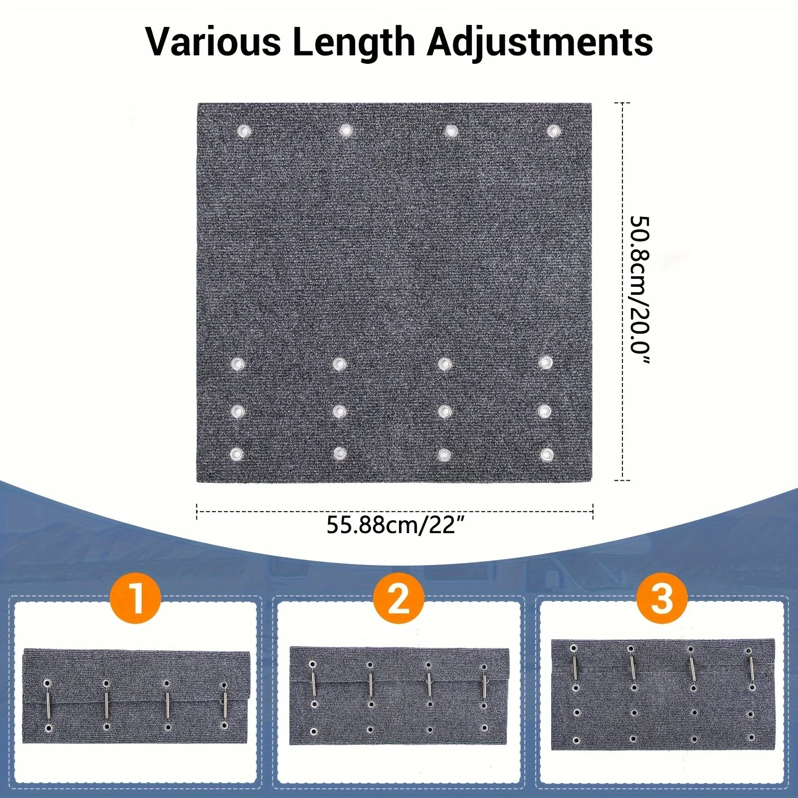 Gray Outdoor Camper Step Mats - High-Quality Spring-Loaded RV Step Rugs for Reducing Noise and Protecting Steps from Wear