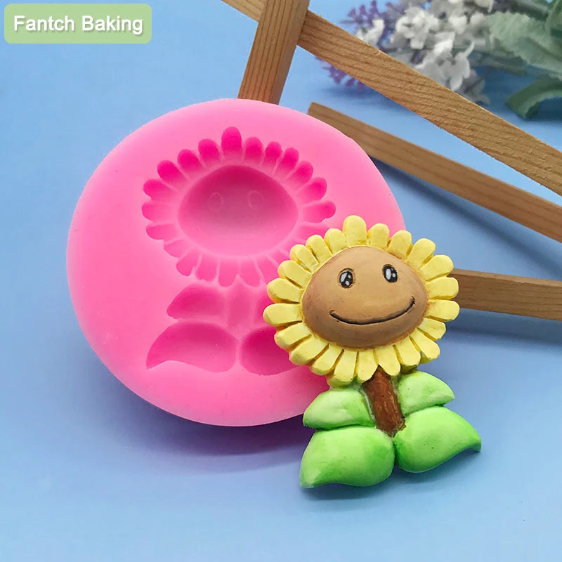 

Flower Smile Sunflower Silicone Fondant Soap 3D Cake Mold Cupcake Jelly Candy Chocolate Decoration Baking Tool Moulds Resin Art