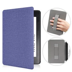 Fabric Smart Case with Hand Strap for kindle 11th Hard Cover for Paperwhite 10th Protective Shell for Paperwhite 5/6/7th