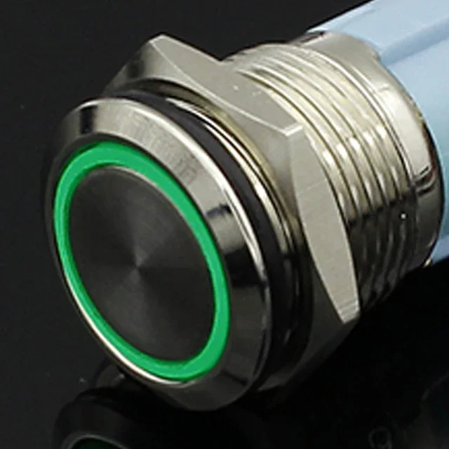 12/16/19/22mm Wasserdichte Metall Druckschalter LED Licht Momentary Rast Auto Motor Netzschalter 5V 12V 24V 220V Rot Blau