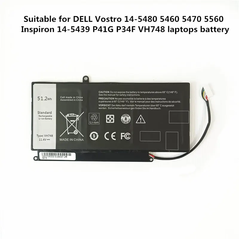 

11.4V battery for DELL laptops Vostro 14-5480 Ins14zD-3526 5460 5470 5560 series 1518 2306 Inspiron 14-5439 P41G P34F VH748