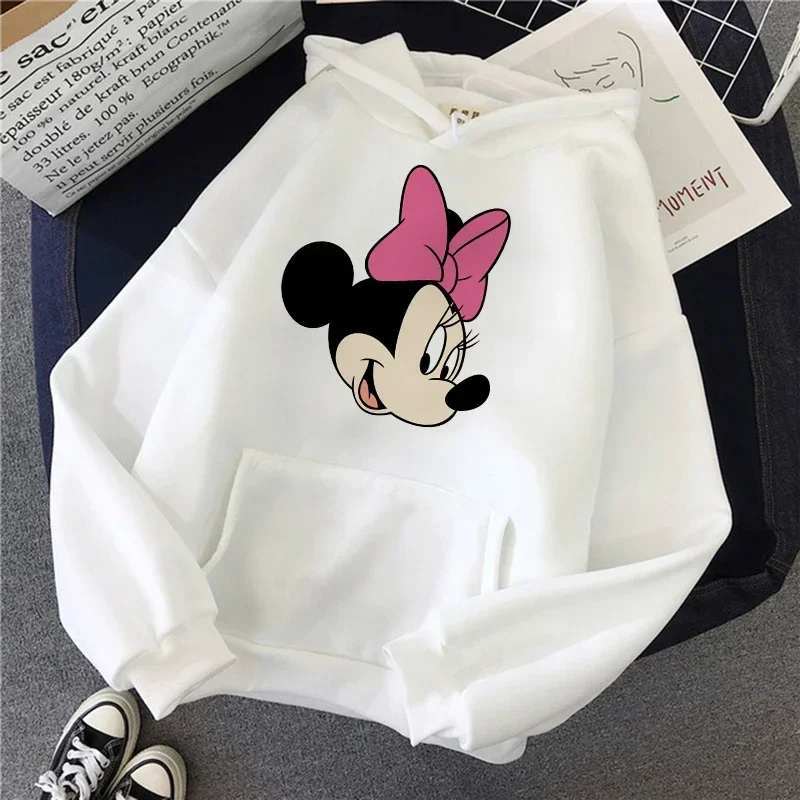 Sweet Hoodie Disney Minnie Mouse Sweatshirt Clothes Mickey Hoody Top Hoodies Sweatshirts Female Girls Clothing Women