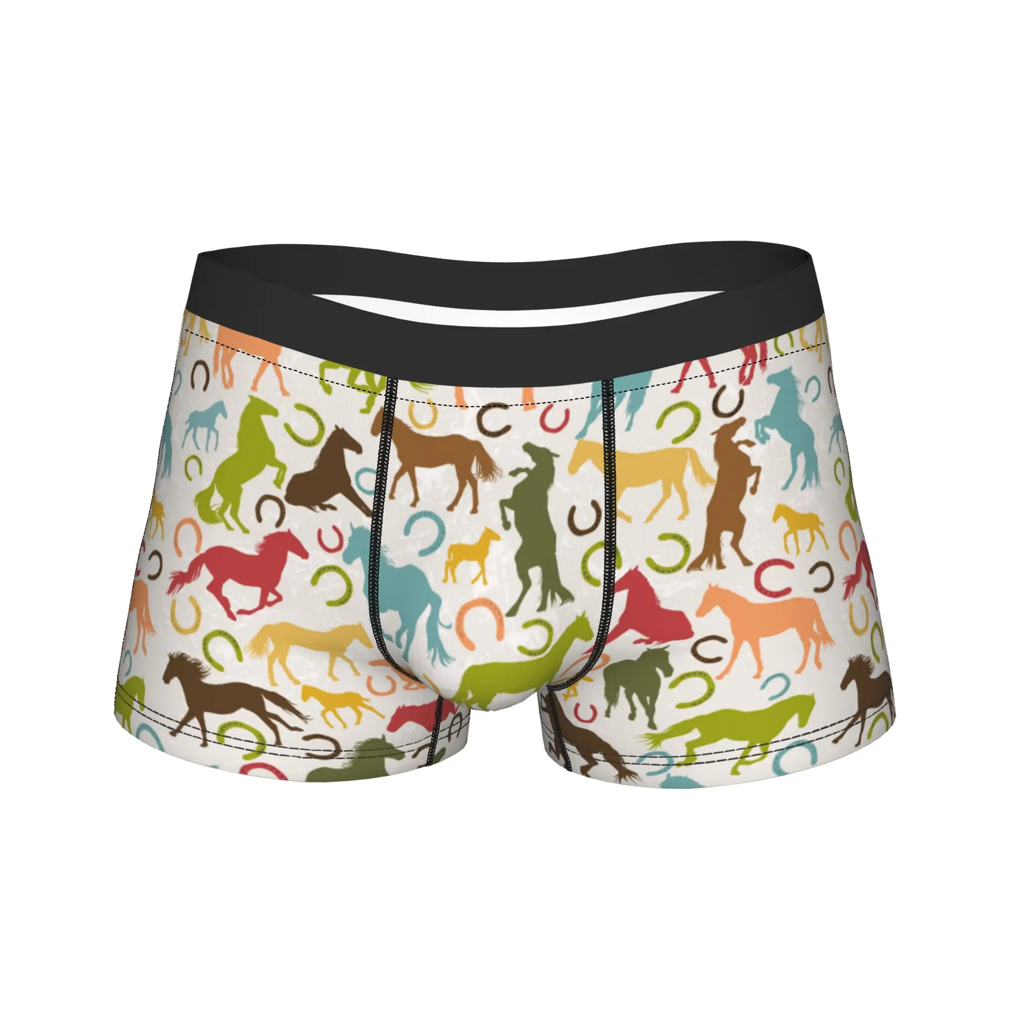 

Horseshoe Pattern Trunk 3D Pouch Underwear High Quality Print Boxer Brief Classic Man Panties Plus Size 2XL