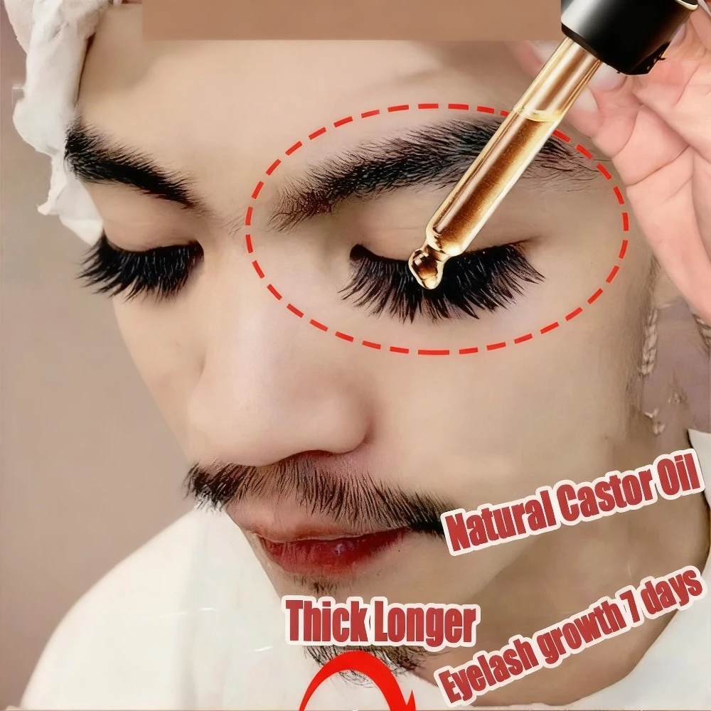 Olejek na rzęsy i brwi, wzmacniający, pogrubiający, wydłużający, podkręcający, nawilżający, naturalny olej rycynowy, płyn do wzrostu, serum do rzęs.
