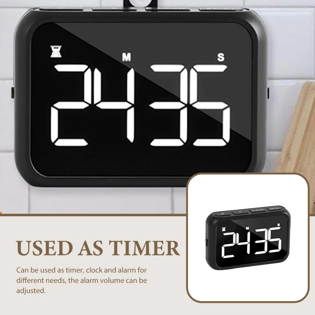 

Led Kitchen Portable Alarm Clock Electronic Cooking Timer For Baking Study Exercise Magnetic Back Desktop Fridge