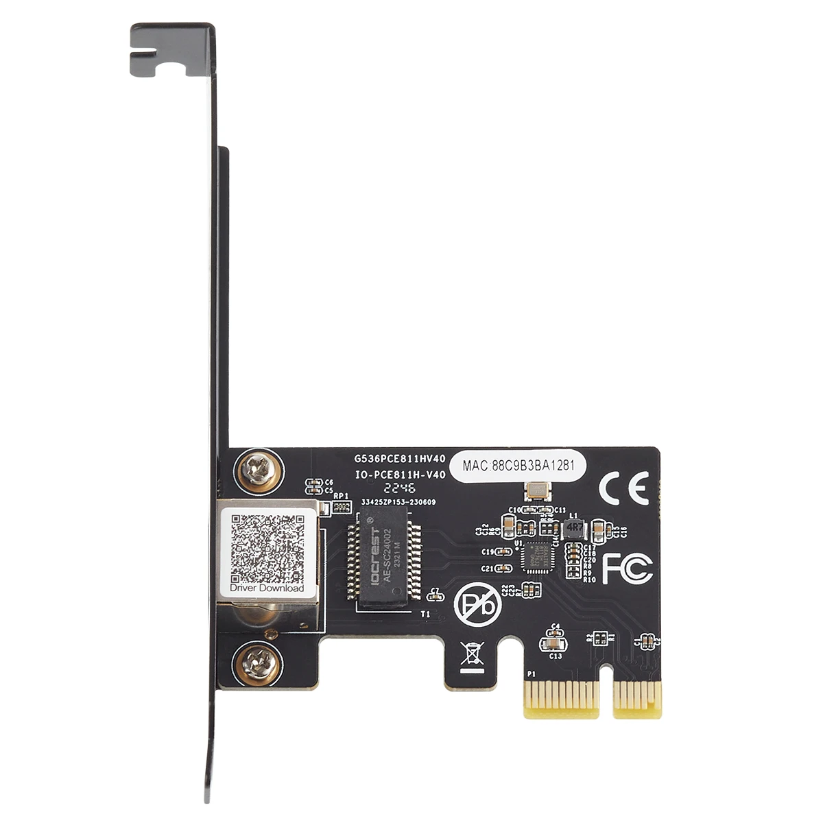 IOCREST Однопортовый гигабитный чип Ethernet Realtek PCI Express Lan контроллер карта RTL8111H PCIe сетевой адаптер с RJ45 NIC