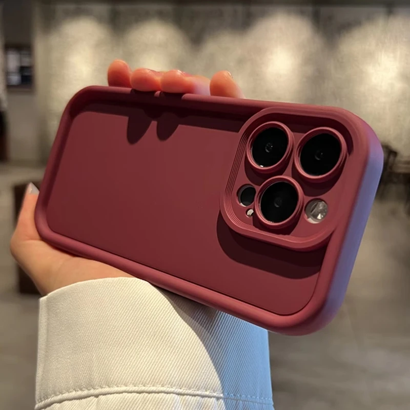 Luxus Einfarbig Stoßfest Telefon Fall Für iPhone 16 15 14 13 12 11 17 Pro Max AIR 14 15 Plus fällen Stoßstange Abdeckung Zubehör