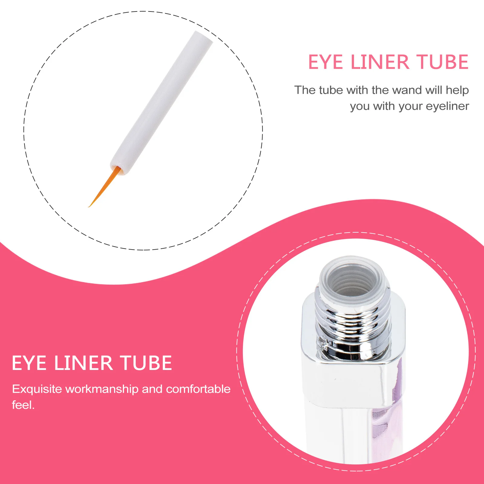 

6Pcs Eyelash Mascara Bottle Empty Eyeliner Tube Container Refillable Transparent Body Enough for Daily Holiday Trip Shareable