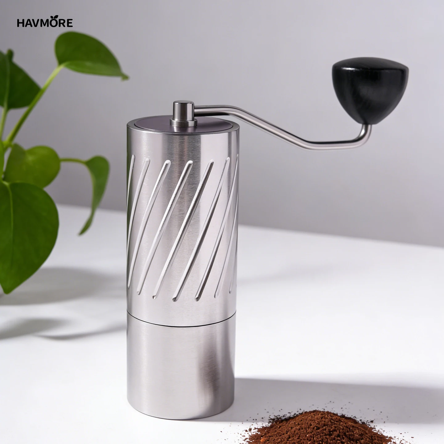 

Havmore High Quality Aluminum Alloy Body Stainless Steel Conical 7-Star Burr Coffee Grinder Adjustable Hand Coffee Grinder