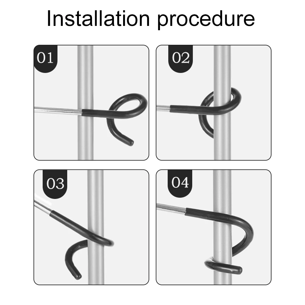 8 قطعة الفولاذ المقاوم للصدأ ضوء حامل حامل السنانير عدم الانزلاق الصيد الصيد فانوس شماعات التخييم عمود إضاءة هوك للتخييم التنزه