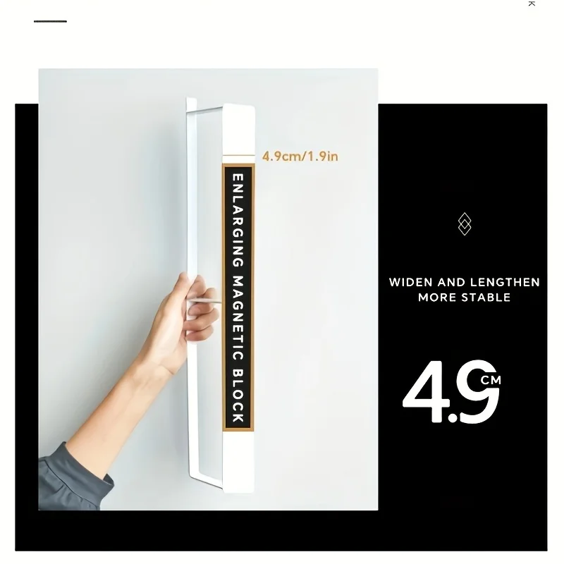 1 رف تخزين شماعات الملابس المغناطيسية، رف تخزين شماعات الملابس في الغسالة، شماعة ملابس لخزانة الملابس/غرفة الغسيل