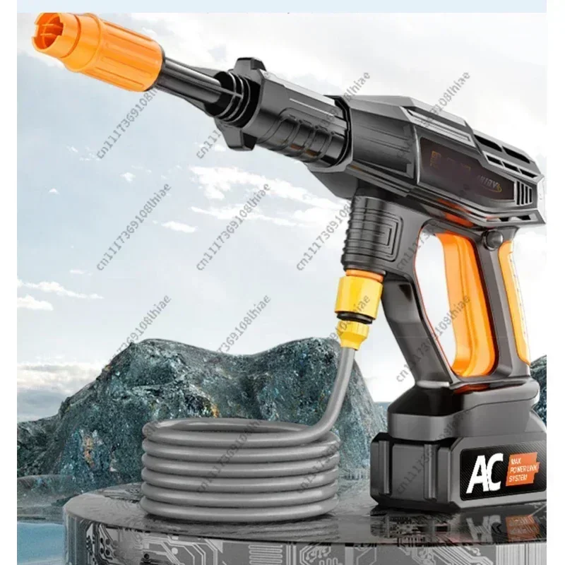 220v New 20V Wireless Car Washer Household Portable Rechargeable Electric Cleaner Water Gun Brush Car Lithium Battery Water Pump