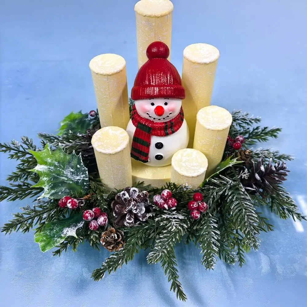 Reindeer, Santa Claus, Snowmen, Angels Christmas Decoration Resin, Hand-painted LED Candle Light Snow Simulation Effect
