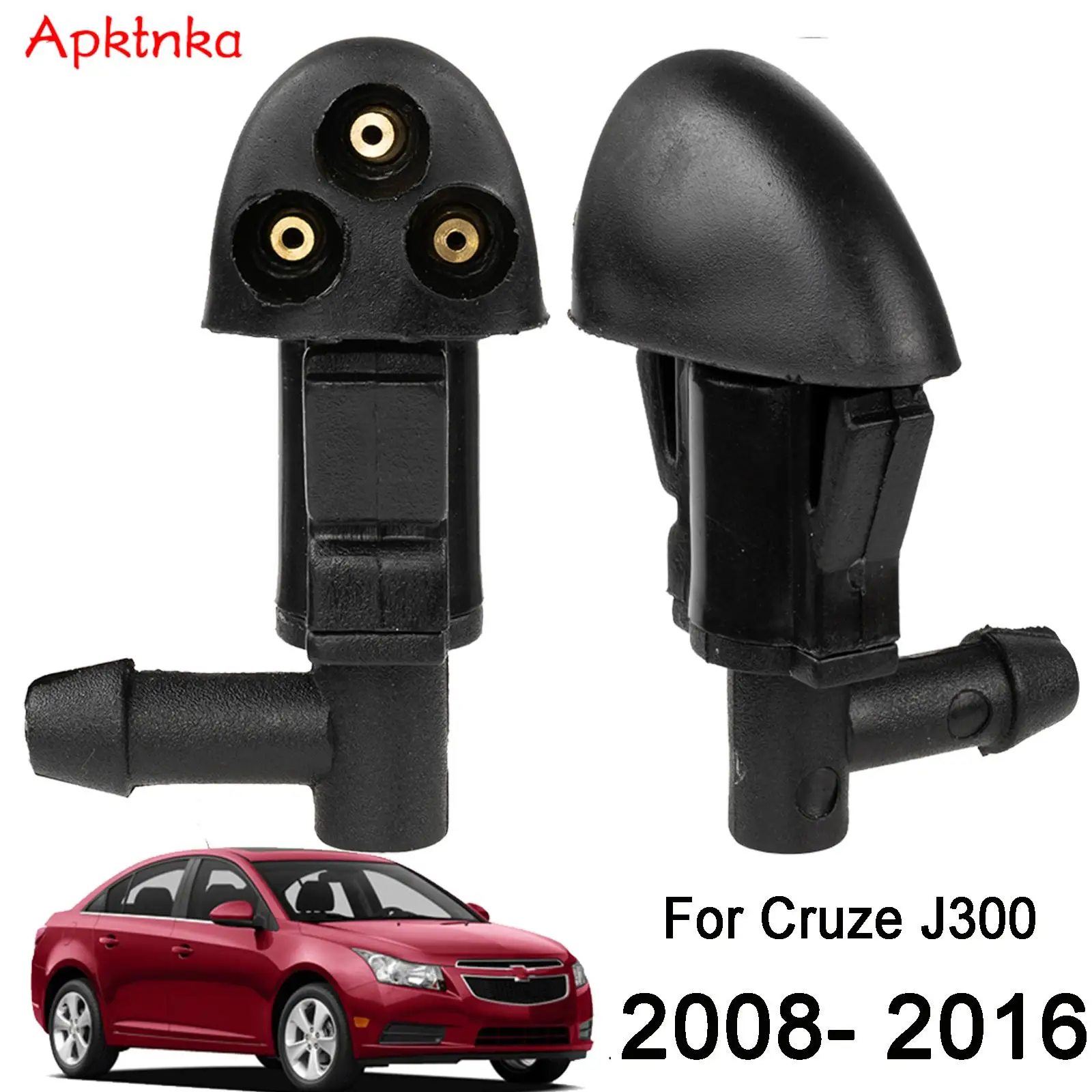 APKTNKA 2x 3 Holes Car Windshield Wiper Water Spray Nozzle For Chevrolet Cruze 2009-2016 Water Jet Nozzles 901-955-PZ01 94556605