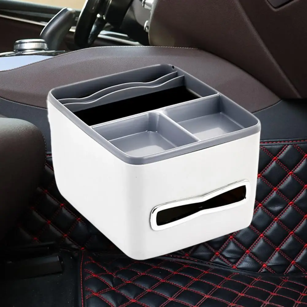 

Armrest Organizer Excellent Multiple Grids Wear-resistant Auto Phone Tissue Storage Box Interior Accessories