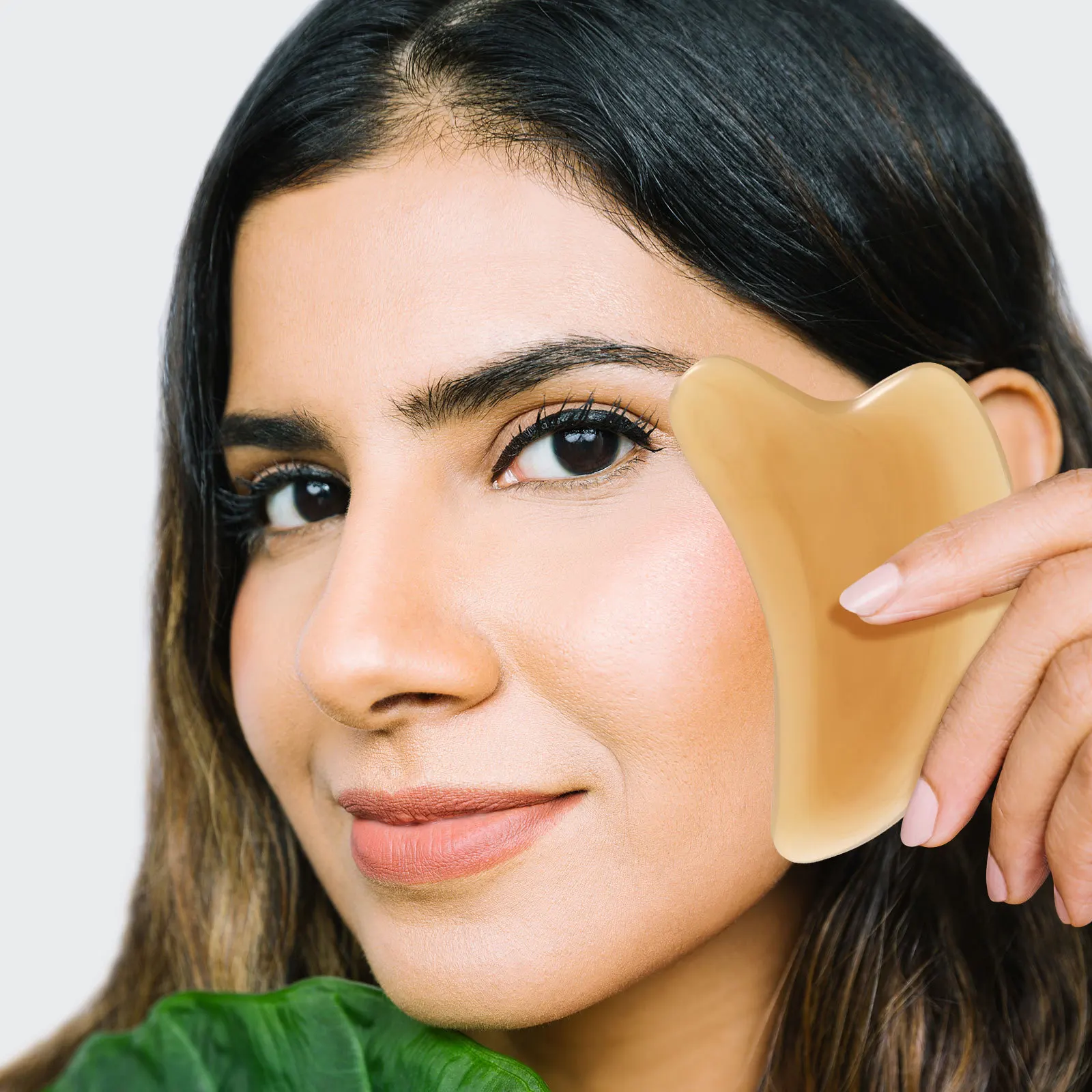Ox Horn Gua Sha Board أداة تدليك كشط سطح أملس للوجه والرقبة علاج الجسم تعزيز لون البشرة مرونة غوا شا