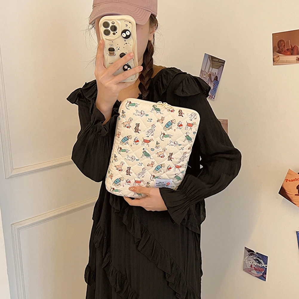 

Laptop Bag Tablet Cover Lattice Bags Cartoon Pattern 11/13/15 In Sleeve Quilted Padded Notebook Shockproof Clutches Carrying Bag