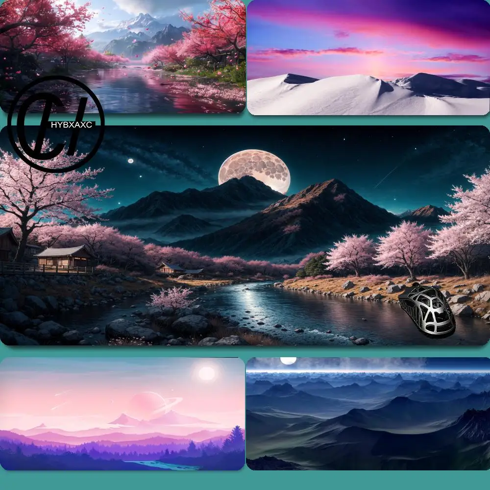 

HYBXAXC Mouse Pad Mountain Landscape Mousepad Large Dream Masuepad Computer Keyboard Pads PC Gabinete Desk Mat Big Table Carpet