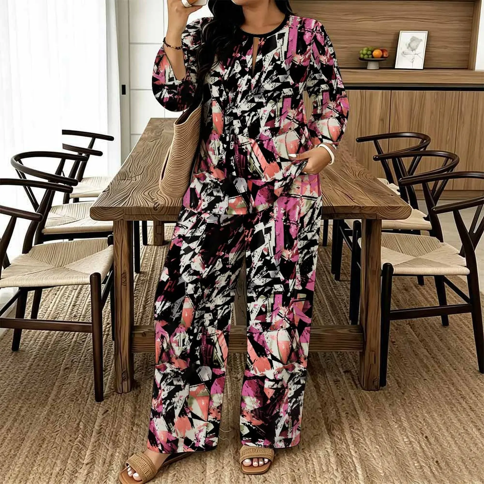 طقم نسائي كاجوال مطبوع من قطعت - مراجعة Summer Clothing Women Sale وسعره