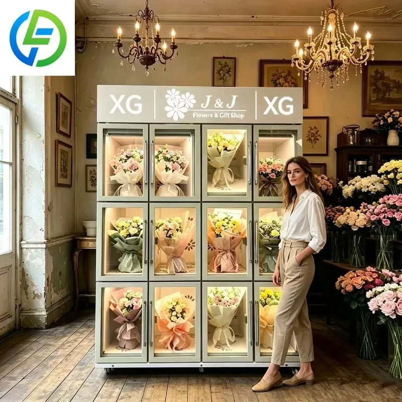 Flower Vending Machine Constant Temperature Fresh Keeping Locker Commercial Floral Refrigerated Cabinet for Flower Store
