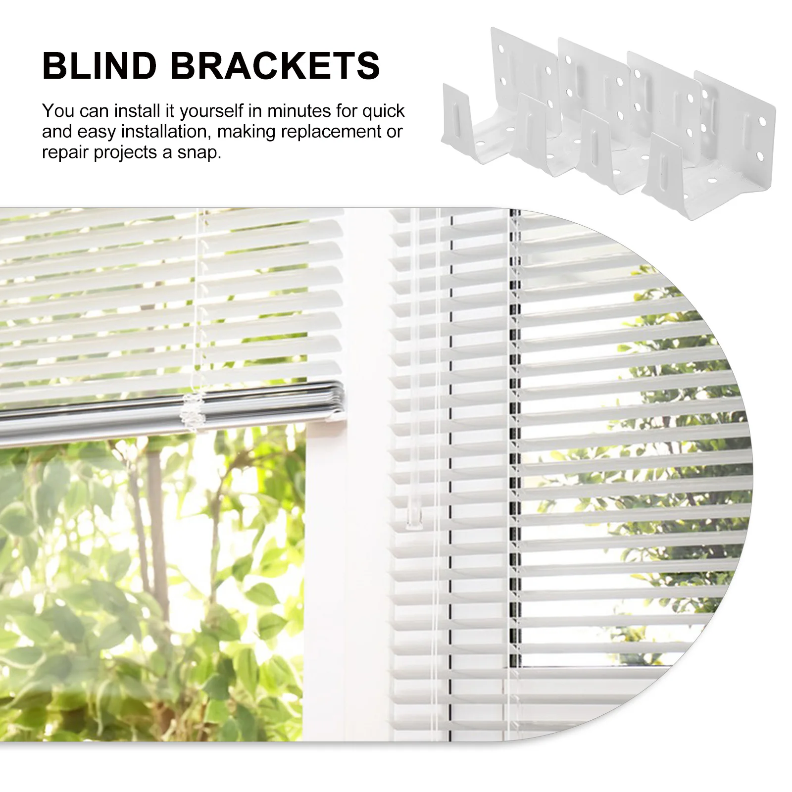 

4Pcs Blind Center Bracket Heavy Duty Iron Rust Resistant Easy Install for Window Blinds Valance Mounting Brackets