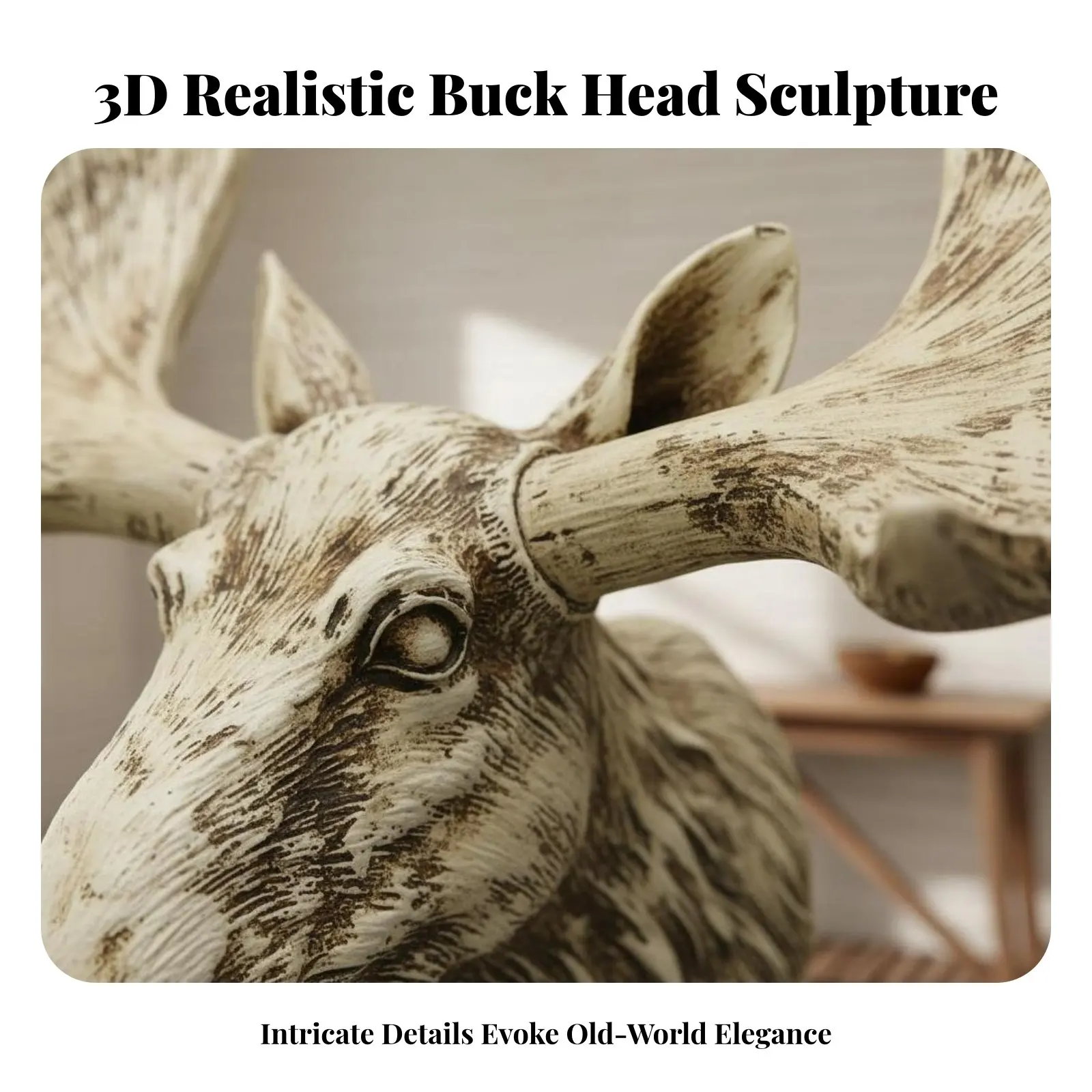 

Resin Deer Head Wall Mount Hand-Painted Faux Moose Head Vintage Moose Bust Waterproof Gold Resin Creature Sculpture for Office