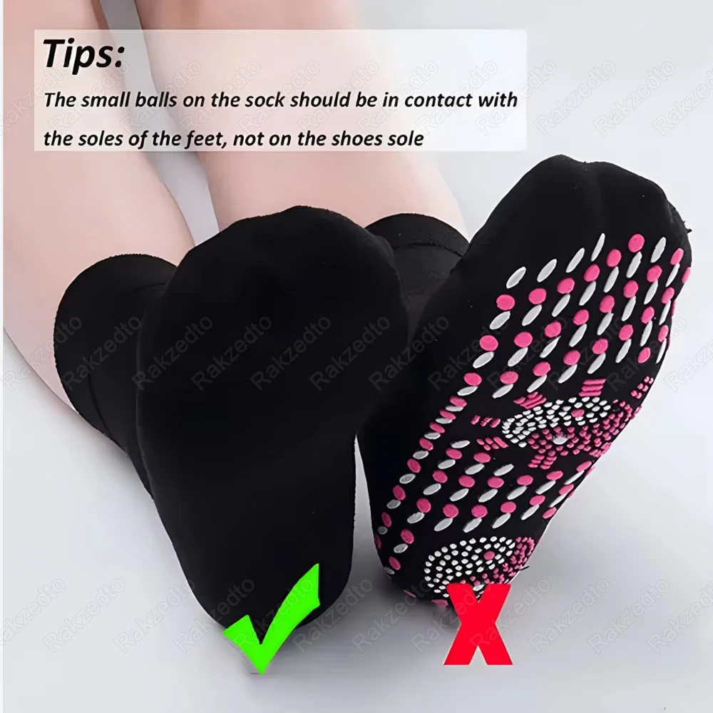 2Pairs Self-Heating Socks Man Woman Warm Insoles for Winter Shoes Insert Foot Warmer Socks Magnetic Therapy Massage Thermal Sock