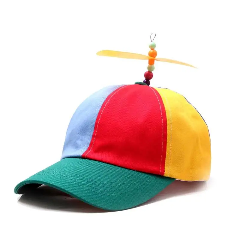 Gorra de béisbol con hélice de libélula de bambú para adultos y niños, sombrero de helicóptero, fiesta, Carnaval, divertido, al aire libre, alta