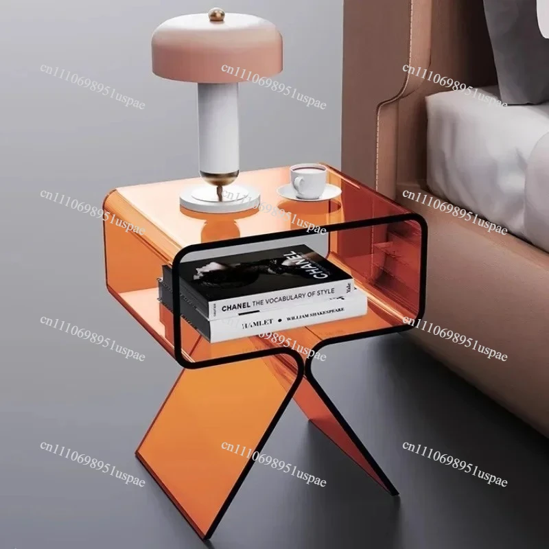 Transparent Acrylic Light Luxury Side Table Living Room Sofa Side Table Bedroom Storage Bedside Table Minimalist Home Furniture