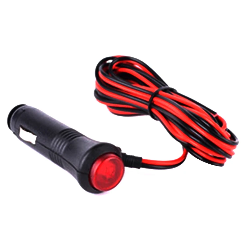 12/24V Copper Socket Plug Connector Extension Wire Male Car Cigarette Cable W/ On-Off Switch For Automobile Refit DC