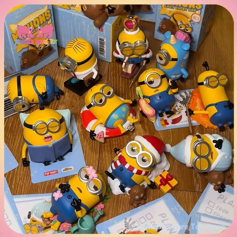 In Stock Original Minions Lazy Every Day Series Blind Box Kawaii Cure Figure Toy Collection Mystery Box Decor Kid Gift