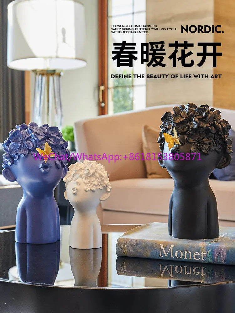 Nordic light luxury art creative ornament modern living room TV cabinet entrance wine cabinet bookcase