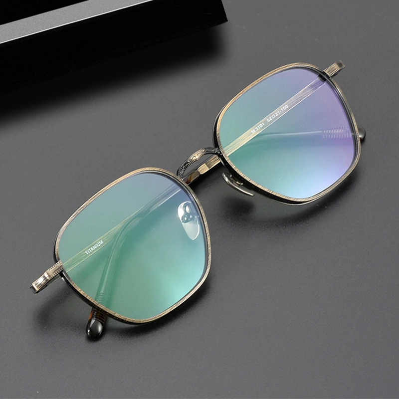 Vintage Titanium Square Optical Glasses Frame Homens Mulheres Retro Moda Prescrição Óculos Handmade Miopia Full Rim Eyewear