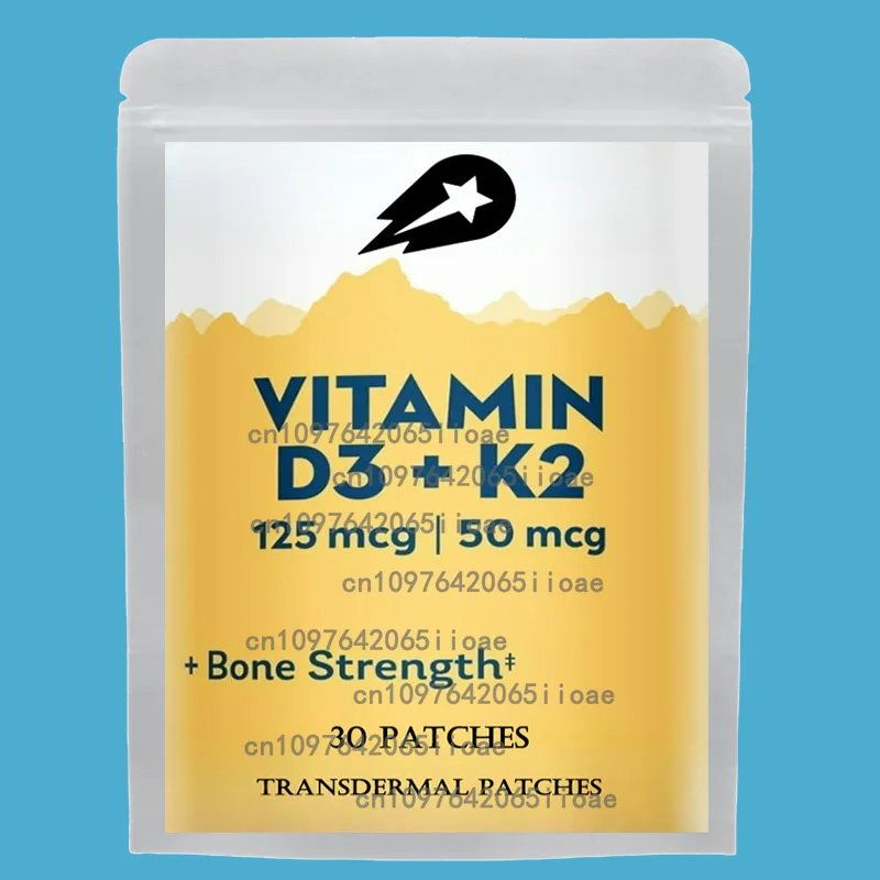 

30 Patches Vitamin D3+K2 Transdermal Patches with Magnesium Bisglycinate for Immune Support Promotes Heart, Health