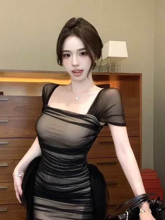 

Юбка Bla Sexy Me ing ort Ball Game Ночной клуб Sle Плиссированное тонкое тело с запахом живота Dr Полиэфирное волокно