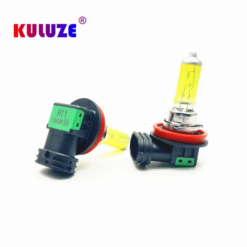 

2Pcs H11 Car Headlight Halogen Bulbs Yellow Lights 3000k 12V55W Auto Fog Lamps