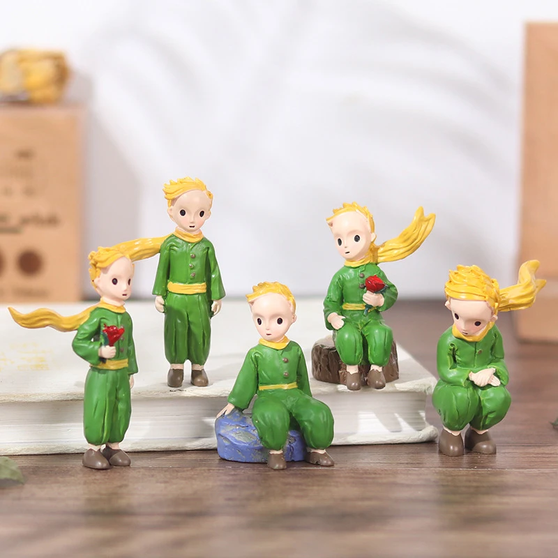 Lovely The Little Prince Rose Action Figure Fox Resin Figurine Collection Model Doll for Girl Boy Gift Home Desktop Decoration