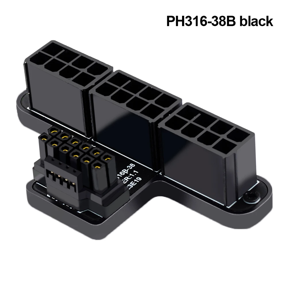 Carte graphique PCIE ATX3.0, connecteur tournant à 180 degrés mâle à femelle, plaque d'adaptation 12 + 4 broches 600W 3x8 broches à série 40 pour PC de bureau