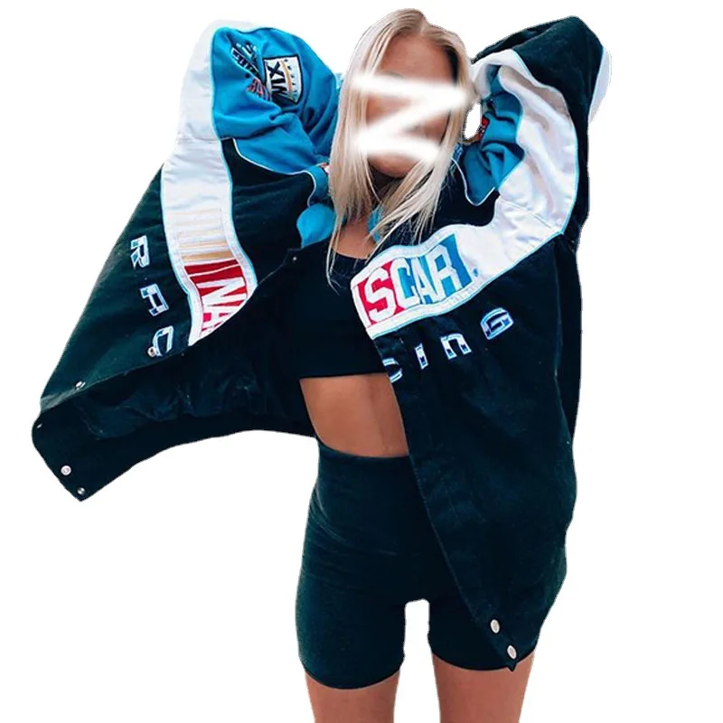 

Повседневное длинное пальто с принтом Sve Jaet, осенне-зимнее уличное свободное мотоциклетное пальто, модная верхняя одежда для женщин