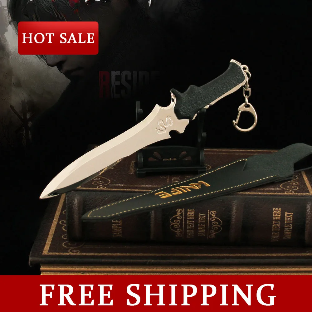 18CM Resident Evil Leon Scott Kennedy Weapon Combat Tactical Knife Game Periphery Full Metal Model Collectible Ornaments Boy Toy