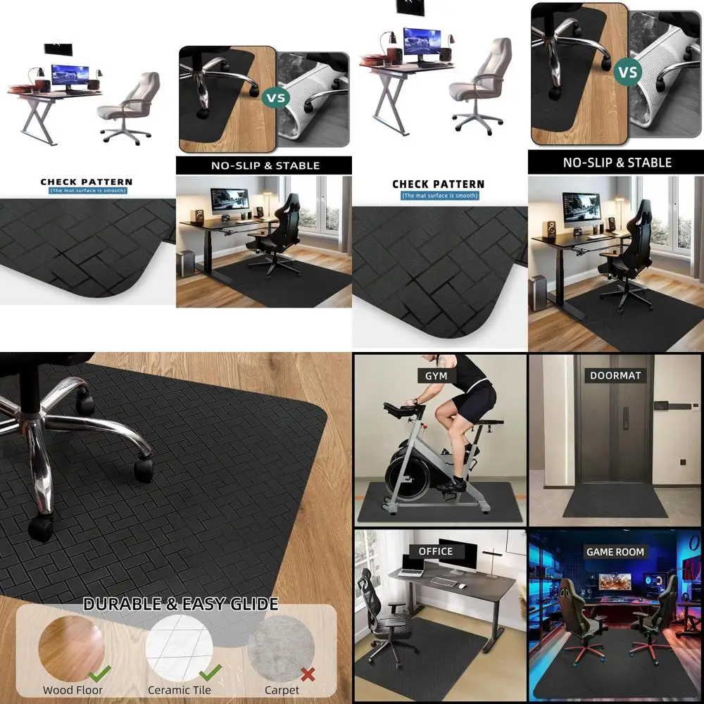 

Large 63x51 Hard Floor Chair Mat, Protective Desk Mat for Home, Work, Gaming