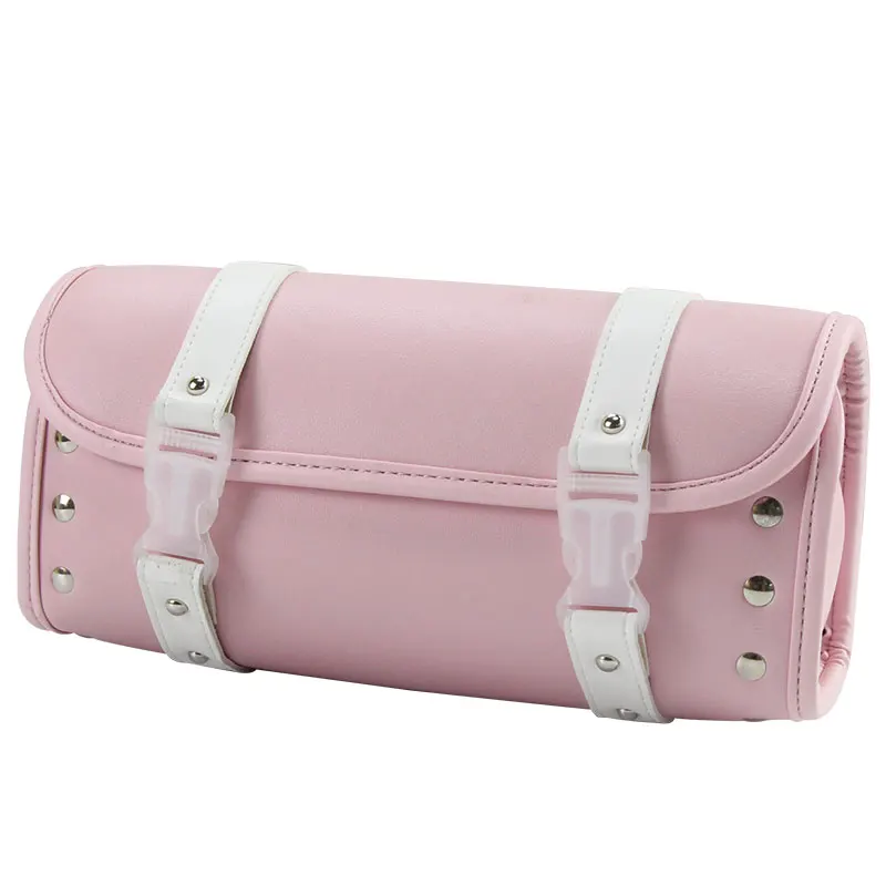 Motorcycle waterproof front end bag battery car motorcycle waterproof electric vehicle front end bag pink buckle hanging bag