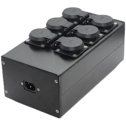 US EU UK Standard 6 Way Aluminum Alloy Outlet Power Strip Surge Protector Extension Socket with Switch for Audio Server