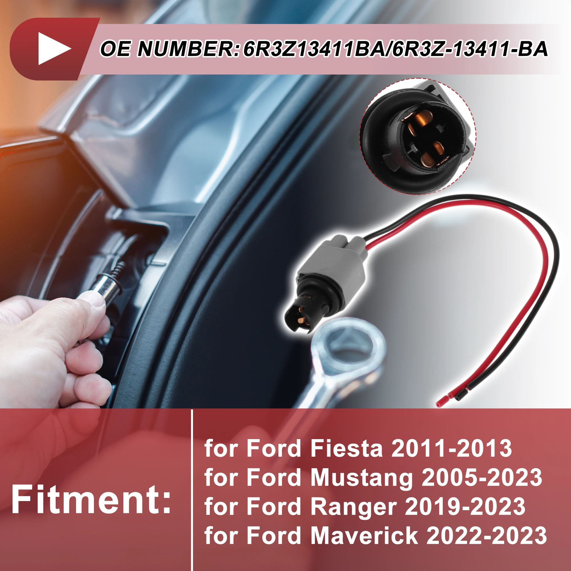 

UXCELL 1 Sets Side Marker Light Socket Wiring for Ford Fiesta 11-13 No.6R3Z13411BA